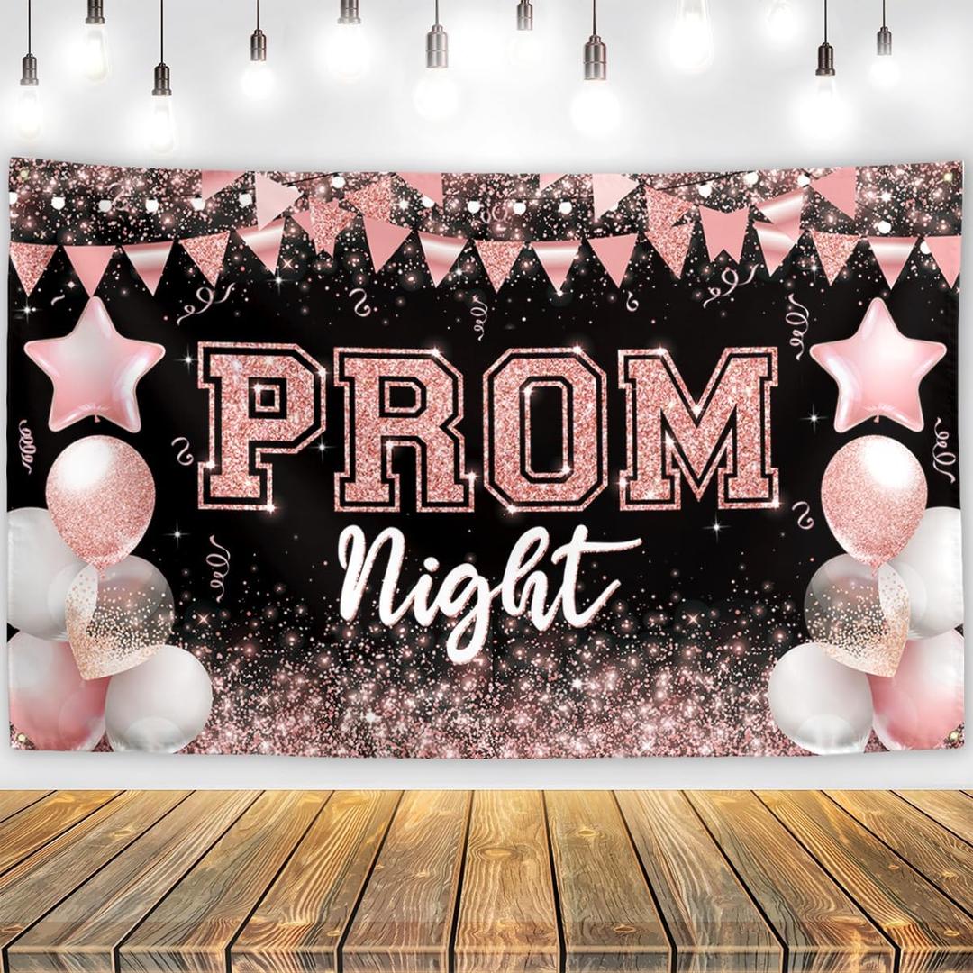 Prom Decorations Class of 2026 Congratulations Congrats Grad Banner Graduation Party Decorations Pink Prom Night Party Decorations