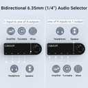 Cubilux Bidirectional 4-Channel 6.35mm Audio Selector, 1x TRS to 4X TRS Stereo 4-Port 1/4 Quarter Inch AUX Switch Box for Speaker, Headphones, Subwoofer, Home Audio System, Mixer, Amplifier