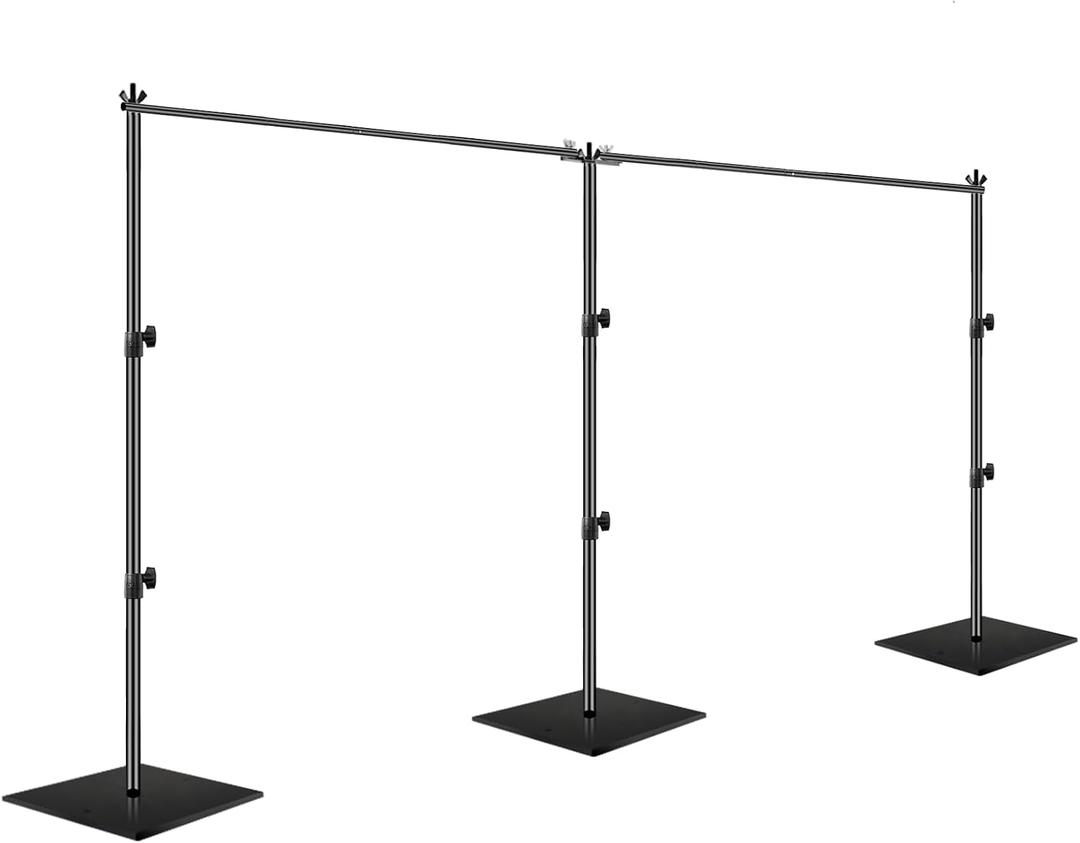 EMART 7x20ft(HxW) Photography Backdrop Stand for Parties, Adjustable Pipe and Drape Background Support Frame Kit with Heavy Duty Metal Steel Base, Photo Back Drop Holder for Birthday Wedding - Black, 720ft