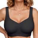 Vertvie Jelly Bras for Women Plus Size Minimizer Soft Wireless Push Up Bra Full Supportive Older Lift Back Coverage Bralette, 44D
