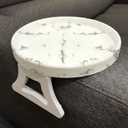 Marble Printed Sofa Arm Clip Table, Armrest Tray Table, Drinks/Remote Control/Snacks Holder (Round)