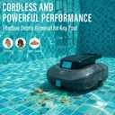 STARRYBOT Cordless Robotic Pool Cleaner with Dual high-Efficiency Motors Delivers Strong Suction, Smart Self-Parking,Smart LED Indicator,Pool Vacuum for Above-Ground Flat Pool up to 900 Sq.ft(BG02)