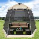 Alvantor Screen House Gazebo, 4-6 Person Pop Up Screen Tent, Instant Screen Room with Carry Bag, Outdoor Mosquito Tent Camping, Sun Shade Shelter for Patio, Garden, Backyard, Deck 10 x 10 x 7 FT