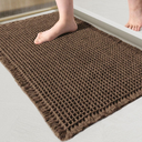 Waffle Bath Mat,Super Absorbent Non Slip Bathroom Rug,Brown 24x36inch,Machine Washable Ultra Soft Floor Mats