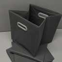 HEAYEEG Foldable cube storage bins, Fabric Storage Box Cubes Organizer Baskets with Dual Handles for Home Organizer,Nursery,Shelves,Closet,Set of 8,(Grey)