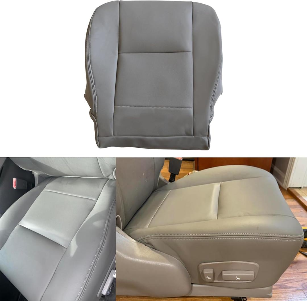 NLQR Driver or Passenger Side Bottom Replacement Seat Cover Microfiber Leather Gray Compatible with Toyota Sequoia Tundra 2000 2001 2002 2003 2004 2005 2006