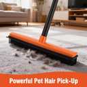 CLEANHOME Rubber Broom for Pet Hair on Carpet & Stairs, Adjustable Long Handle Rubber Broom & Squeegee, Pet Hair Remover Tool for Hardwood Tile Floors, Dog Cat Hair Broom