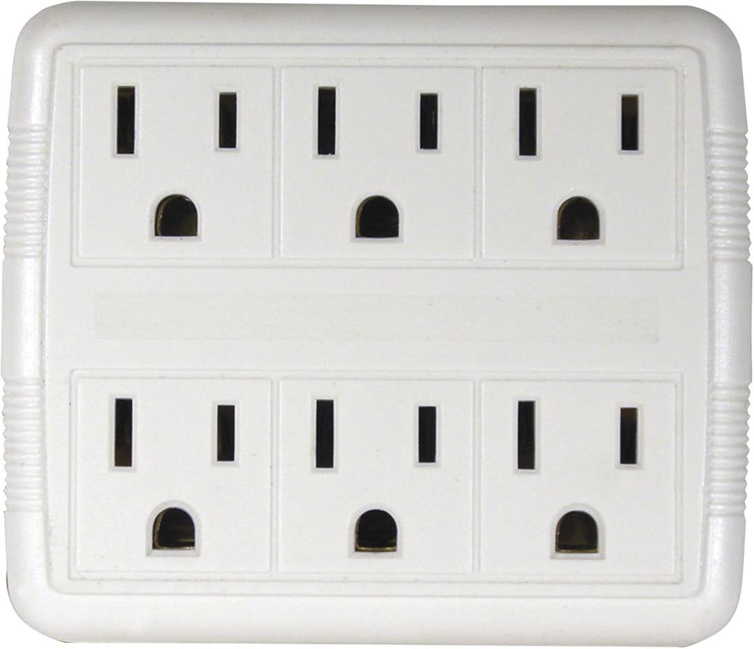 Prime PB801011 6 Outlet Power Tap, White