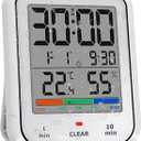 Geevon Digital Bathroom Clock, Waterproof Shower Timer with Large Touch Screen, Battery Operated Bathroom Wall Clock with Temperature & Humidity Display - Suction Cup/Hanging Hole/Stand (White)