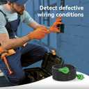 30 Amp 50 FT RV Power Extension Cord with Reverse Polarity LED Light, TT-30P to TT-30R, Heavy Duty PVC Jacket, Easy Plugin Handle, Colorful Storage Bag, and Plastic Strap Organizer