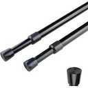 Small Tension Curtain Rods 16 to 30 Inches, Adjustable Expandable Short Rod Non-Slip Non Drill Spring Tension Rod for Windows, Closet, Kitchen, Black