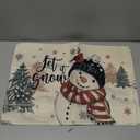 Artoid Mode Let It Snow Snowman Christmas Placemats Set of 4, 12x18 Inch Winter Table Mats for Party Kitchen Dining Decoration (Black)