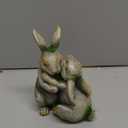 Comfy Hour Farmhouse Collection Resin 6" Embracing Rabbits Statue Garden Decoration