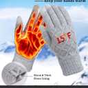 REACH STAR 2 Pairs Winter gloves for women Touch screen Elastic Thermal knit Lining Warm Gloves for Cold weather (Black)