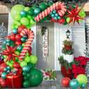 Bonropin 183pcs Christmas Balloon Garland Arch kit with Christmas Red Lime Dark Green Metallic Green Balloons Candy Cane Gift Box Explosion Star Foil Balloons for Xmas Party Decorations