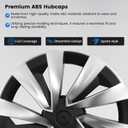 Hubcaps Fit for Tesla Model Y Juniper 2025 2026, 19" Silver + Black Wheel Covers with Center Caps, Cross-Spoke Design Rim Covers, Easy Clip-On Installation for Model Y Juniper Accessories
