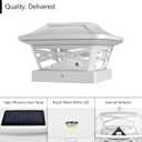 Davinci Lighting Renaissance Solar Outdoor Post Cap Lights - Includes Bases for 4x4 5x5 6x6 Posts - Bright LED Light - Pearl White (12 Pack)