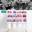 Putros Flower Display Stand with 12 Buckets White 3 Layers Metal Floral Cart with Wheels Moving Florist Bouquet Bar Plant Shelf for Indoor Outdoor Patio Garden Party Decor, 37"L x 23.6"W x 31.5"H