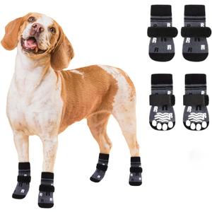 ASENKU Anti-Slip Dog Socks to Prevent Licking Paws, Dog Boots & Paw Protectors with Adjustable Strap for Hot/Cold Pavement, Dog Shoes for Hardwood Floors for Small Senior Dogs, Grey XS