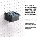 Sieral 30 Pcs Pegboard Organizer Accessories Kit Includes Peg Board Shelving Storage Basket Organizer Bins Hooks Loops Cup with Cup Holder for Garage Room Wall Attachments Tools(Black)