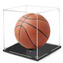 Basketball Display Case, Acrylic Clear Box with Solid Wood Base, UV Protected Acrylic Box for Showcasing Autographed Standard NBA WNBA Ball Memorabilia, Ideal for Collectibles and Memorabilia Display