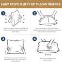 BHZ Throw Pillows 20x20 Euro Pillow Inserts Set of 2, Down Feather Alternative Pillow Inserts, Decorative Soft Large Square White Throw Pillows Insert for Couch Bed Dorm Sofa with Breathable Cover