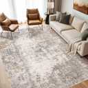 Area Rugs for Living Room: 10x14 Large Soft Washable Rug Modern Abstract Non-Slip Backing Stain Resistant Carpet for Bedroom Dining Room or Home Office Home Decor - Brown