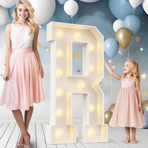 Ledido 4FT Marquee Light Up Letters R, Easy to Assemble Marquee Letters 4 Feet Tall for Indoor & Outdoor Events, Large Lighted Letter for Birthday Graduation Baby Shower Anniversary Party Decorations