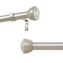 MERJULAN 1 Inch Nickel Curtain Rods for Windows 144-168 Inches - Heavy Duty Drapery Rods with Adjustable Rods and Ball Finials - Ideal Room Divider and Outdoor Rod, 32"-168"