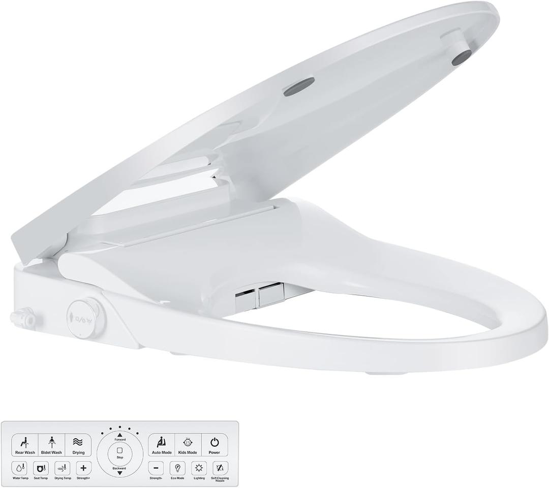 Bidet Toilet Seat Elongated, Electric, Warm Water