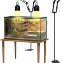 GlowUp 15.7-74.3 inch Dual Reptile Heat Lamp Stand Reptile Light Stand with Two Flexible Brackets, Adjustable Heat Lamp Stand for Terrarium, Snake, Gecko, Lizard, Chicks, Fish Tank