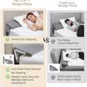 2-in-1 King Bed Wedge Pillow for Headboard Gap, Fills 06" Gaps, Rotates for Two Angles & Heights, Pressure Lock Design Keeps in Place, Dual Side Pockets, Removable Cover, Gray, 76"x10"x8"