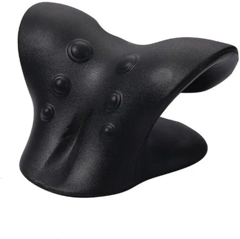 Ergonomic Cervical Neck Shoulder Stretcher Massage Pillow Traction Device Muscle Relaxation Relieve Pain Cervical Correction (Black)