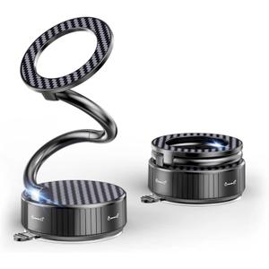 MagSafe Magnetic Phone Holder for Car, 2-in-1 Car Mount 360° Rotating Vacuum Suction Dashboard & Windshield Phone Holder, Strong N55 Mega Magnet Mount for iPhone 17/16/15/14/13/12 & All Smartphones