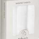 VOLHA&CO Bassinet Fitted Sheets 100% Cotton Jersey 3-Pack White
