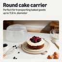 Amazon Basics Cake Carrier with Handle and Locking Lid, Round, Fits 11.8 in. Cake, BPA-Free, Refrigerator and Dishwasher-Safe Cake Box, 13.8 x 13.8 x 8.0 in.