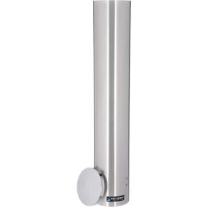 San Jamar Large Pull-Type Cup Dispenser Fits 12 - 24 Oz. Cups with Flip Cap for Restaurants, Dining Halls, and Fast Food, Stainless Steel, 23.5 Inches, Silver