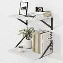 Dreamland Floating Shelves for Wall 16 Inch Long 2 Pack for Bathroom|Kitchen|Bedroom|12 Inch Deep Floating Shelf with Bracket for Books|Plants|Decors Rustic Wall Mounted Shelves|White|16" L x 12" D