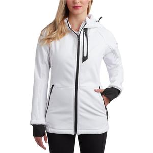 Spyder Women's Softshell Jacket - Lightweight Terry Fleece Hoodies for Women Water Resistant Zip Up Women's Windbreaker Jacket, Size Small, White  Large