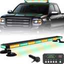 XRIDONSEN 37 Inch 104 LED Roof Top Amber Green Emergency Lights Magnetic Traffic Advisor Strobe Light Bar Warning Flashing Safety Double Side Light for Construction Vehicles Plow Trucks Pickup Wrecker