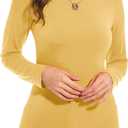 Womens Long Sleeve Turtleneck T-Shirts Casual Lightweight Slim Fit Cozy Base Layer Top (Yellow, L)
