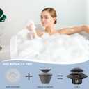 2 in 1 Tub Stopper Bathtub Drain Hair Catcher with Dual Filtration Design, Anti-Clogging Bathtub Drain Plug Bath Tub Stoppers for 1.45-1.8" Drain Shoe, Black