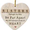 Sister Christmas Ornament 2025 - Xmas Gifts for Sisters Far Away on Birthday, Unique Bestie Soul Sister Gifts for Women, Cute Friendship Ornament for Christmas Tree Decorations