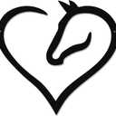 Zhengmy Metal Horse Heart Sign Decor for Art Wall Horse Head Western Room Decor Metal Hanging Pediments Decorative Hanging Ornaments for Home (Black)
