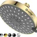 HOPOPRO 5-Mode  Pressure Shower Head - The Washington Post, NBC News, Today TV Show Recommended - High Flow Fixed Showerheads (6 Inch Gold)