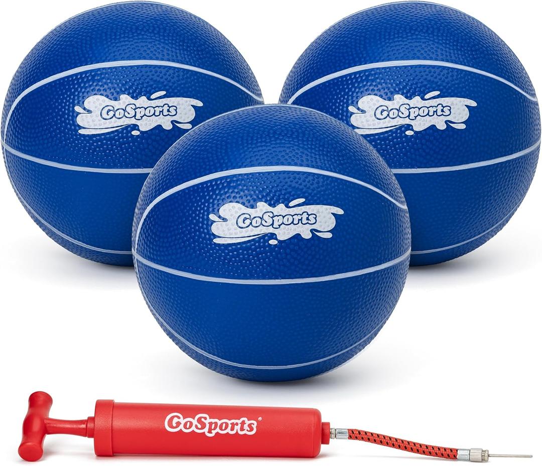GoSports Swimming Pool Basketballs 3 Pack - Red or Blue - Great for Floating Water Basketball Hoops