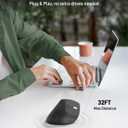 acer Ergonomic Mouse Wireless, Adjustable DPI Vertical Mouse 1000/1200/1600 with 6 Buttons, Rechargeable Ergo Mice, Medium to Large Sized Hands, 2.4GHz USB Receiver for Computer, Laptop, PC