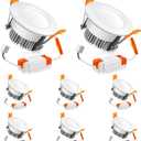 2 Inch LED Recessed Lighting Dimmable Downlight, 3W(35W Halogen Equivalent), 6500K Daylight White, CRI80, Ceiling Light with LED Driver for Living Room Hallway Stairwell Museum Showroom, 8 Pack