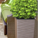 Mueller M-Resin Heavy Duty Tall Planters for Outdoor Plant, Indoor Grande Plant Pot, Boxes, Trees, Flower Pot, 27.5, Modern Design, Built-in Drainage, Front Porch Deco