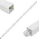 IWIWE 24 Inch Towel Bar Replacement Rod for Ceramic Holder - Spring Loaded Adjustable Square Plastic Towel Rod for Bathroom and Kitchen Porcelain Holders (White Reliable Plastic)